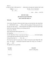 ĐƠN ĐỀ NGHỊ phê duyệt hạn ngạch nhập khẩu Nitrat amôn hàm lượng cao