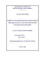 Nghiên cứu một số bệnh thường gặp do vi khuẩn hiếu khí gây ra ở cá nước ngọt một số tỉnh vùng đồng bằng sông hồng 