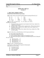 Đề Kt Hóa 8 Tiết 25 (đề 2)