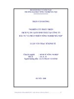 Nghiên cứu phát triển dịch vụ du lịch sinh thái tại công ty đầu tư và phát triển nông nghiệp hà nội 