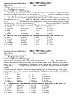 KT 15 phut lan 3 kỳ 2 grade 12 CB