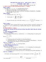 ĐỀ KIỂM TRA MÔN TOÁN LỚP12 - HK2 - 2009