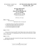 Đề Thi Ngữ Văn - Tuyển sinh THPT tỉnh Quảng Ninh