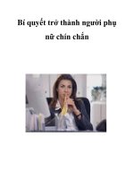 Bí quyết trở thành người phụ nữ chín chắn 