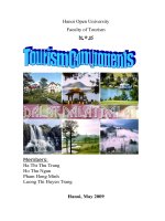 Recommendation to further develop tourism in the destination