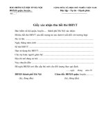 Giấy xác nhận thu hồi thẻ BHYT