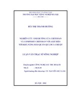 Nghiên cứu ảnh hưởng của chitosan và composit chitosan với axit béo tới khả năng bảo quản quả dưa chuột 