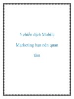 5 chiến dịch mobile marketing bạn nên quan tâm 