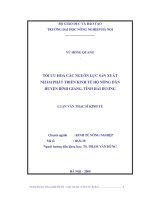 [Luận văn]tối ưu hóa các nguồn lực sản xuất nhằm phát triển kinh tế hộ nông dân huyện bình giang, tỉnh hải dương 