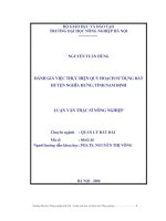 Đánh giá việc thực hiện quy hoạch sử dụng đất huỵên nghĩa hưng, tỉnh nam định 