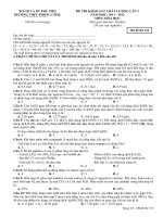 ĐỀ THI KHẢO SÁT CHẤT LƯỢNG LẦN 1 NĂM HỌC: 2011 - 2012 MÔN: HÓA HỌC