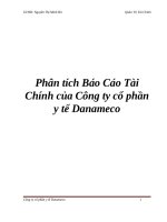 Phân tích Báo Cáo Tài Chính của Công ty cổ phần y tế Danameco