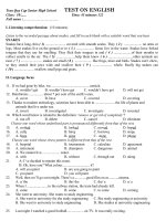 Kiểm Tra 1 tiết lần 2 kỳ 2 lop 10 ban cơ bản