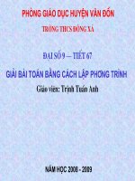 Tiết 67: Giải bài toán bằng cách lập phương triìn.