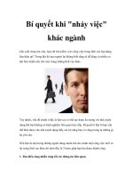 Bí quyết khi nhảy việc khác ngành 