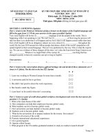 ĐỀ THI CHỌN HỌC SINH GIỎI CẤP TỈNH LỚP 12 THPT NĂM HỌC 2010-2011 MÔN TIẾNG ANH - SỞ GIÁO DỤC VÀ ĐÀO TẠO ĐẮK NÔNG