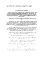 KĨ NĂNG ỨNG XỬ TRONG TRƯỜNG HỌC