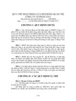 QUY CHẾ HOẠT ĐỘNG CỦA HỘI ĐỒNG QUẢN TRỊ CÔNG TY CỔ PHẦN XYZ