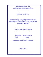 Đánh giá kết quả thực hiện phương án quy hoạch sử dụng đất huyện đức thọ   tỉnh hà tĩnh giai đoạn 2002   2010 