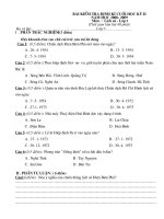 Bài thi Lịch sử Lớp 5-Năm học:2008-2009