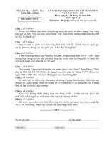 ĐỀ THI CHỌN HỌC SINH GIỎI TỈNH NĂM HỌC 2011-2012 MÔN LỊCH SỬ LỚP 12 THPT - SỞ GIÁO DỤC VÀ ĐÀO TẠO ĐẮK LẮK 