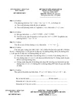 Đề và đáp án môn Toán thi vào lớp 10 THPT Chuyên Bắc Giang năm học 2006 - 2007