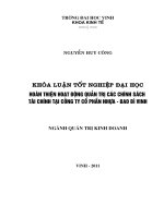 Hoàn thiện hoạt động quản trị các chính sách tài chính tại công ty cổ phần nhựa   bao bì vinh luận văn tốt nghiệp đại học 
