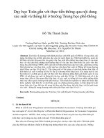 khai thác những tư tưởng, bài toán của pisa vào dạy học môn toán (bậc trung học) theo hướng tăng cường liên hệ toán học với thực tiễn