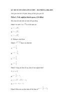 ĐỀ THI TUYỂN SINH LỚP 10 THPT – HẢI PHÒNG (2006-2007)