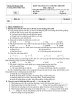 Đề kiểm tra học kỳ 2 môn vật lý