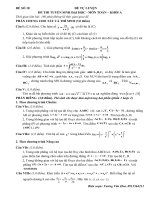 ĐỀ THI THƯ ĐẠI HỌC MỚI NHẤT