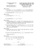 ĐỀ THI CHỌN HỌC SINH GIỎI KHU VỰC MỞ RỘNG NĂM HỌC 2011- 2012 MÔN TIẾNG ANH LỚP 10