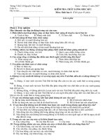 Đề kiểm tra HK Sinh học 6