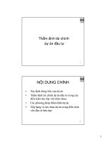 Thẩm định tài chính dự án đầu tư 