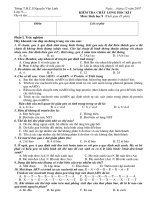 Đề kiểm tra HK Sinh Hoc 9