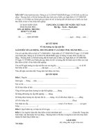 QUYẾT ĐỊNH  Về việc hưởng trợ cấp một lần