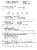 Đề và Đáp án thi thử ĐH