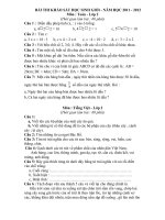 BÀI THI KHẢO SÁT HỌC SINH GIỎI NĂM HỌC 2011-2012 MÔN TOÁN, TIẾNG VIỆT LỚP 2