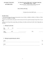 ĐỀ THI GIẢI TOÁN TRÊN MÁY TÍNH CẦM TAY NĂM 2009 MÔN TOÁN THCS 