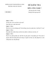 Đề kiểm tra học kì II (đề chẵn)