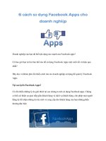 6 cách sử dụng facebook apps cho doanh nghiệp 