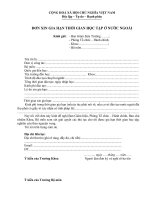 ĐƠN XIN GIA HẠN THỜI GIAN HỌC TẬP Ở NƯỚC NGOÀI 