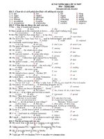 ĐỀ TRẮC NGHIỆM THI TUYỂN SINH VÀO LỚP 10  -  THAI BINH (ĐỀ SỐ 5