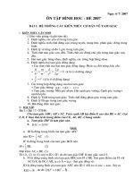 Giáo án ôn hè ( hình học) lớp 8 lên 9