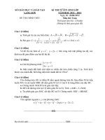 ĐỀ THI TUYỂN SINH VÀO LỚP 10 MÔN TOÁN NĂM HỌC 2013 – 2014 CỦA SỞ GIÁO DỤC VÀ ĐÀO TẠO LẠNG SƠN