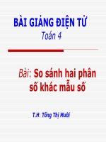 So sánh hai phân số khác mẫu