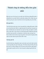 Thành công từ những điều đơn giản nhất 