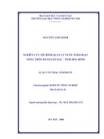 [Luận văn]nghiên cứu mô hình quản lý nước sinh hoạt nông thôn huyện đà bắc   tỉnh hoà bình 
