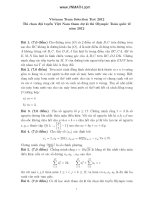 Đề thi chọn đội tuyển viêt nam thi olympia toán 12