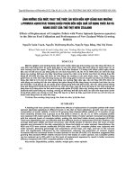 ẢNH HƯỞNG CỦA MỨC THAY THẾ THỨC ĂN VIÊN HỖN HỢP BẰNG RAU MUỐNG (IPOMOEA AQUATICA) TRONG KHẨU PHẦN ĐẾN HIỆU QUẢ SỬ DỤNG THỨC ĂN VÀ NĂNG SUẤT CỦA THỎ THỊT NEW ZEALAND